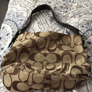 Coach shoulder bag with leather straps